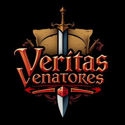 A logo for a group called 'Veritas Venatores' characterized by a Dungeons & Dragons (DnD) theme