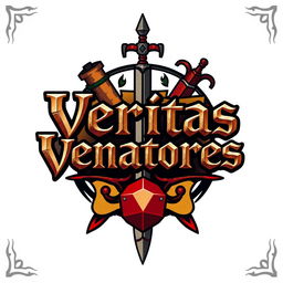 A logo for a group called 'Veritas Venatores' characterized by a Dungeons & Dragons (DnD) theme