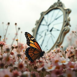 A sprawling image titled 'Desvaneio' by Yasmin Fantinne, featuring a wounded butterfly amidst the foreground