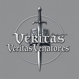 An emblematic silver logo for a Dungeons and Dragons group