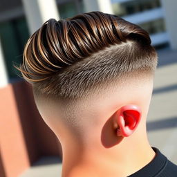 A trendy and stylish fade hairstyle for men, showcasing a seamless transition from short to longer hair