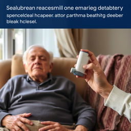 An elderly adult experiencing a respiratory emergency at home, with an exacerbation of asthma or COPD