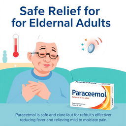 An image illustrating how paracetamol helps relieve fever and pain in the elderly