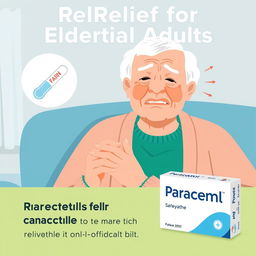 An image illustrating how paracetamol helps relieve fever and pain in the elderly