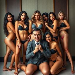 A diverse group of adult models representing multiple ethnicities, including Arab, European, and Asian, all depicted with realistic body proportions