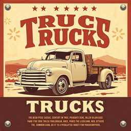 Create a 1950s vintage movie poster effect featuring the existing truck image