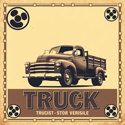 Create a 1950s vintage movie poster effect featuring the existing truck image