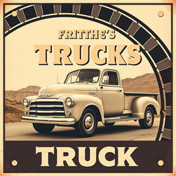 Create a 1950s vintage movie poster effect featuring the existing truck image