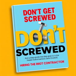 A bold eBook cover for the book titled "Don't Get Screwed: The 4 Step Guide to Hiring the Right Contractor