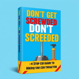 A bold eBook cover for the book titled "Don't Get Screwed: The 4 Step Guide to Hiring the Right Contractor