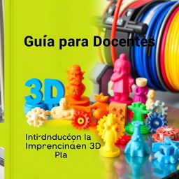 A comprehensive guide cover for teachers learning about 3D printing with PLA