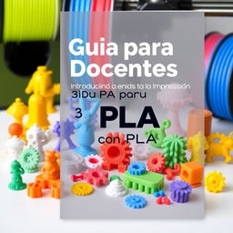 A comprehensive guide cover for teachers learning about 3D printing with PLA