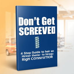 A bold eBook cover for the book titled "Don't Get Screwed: The 4 Step Guide to Hiring the Right Contractor