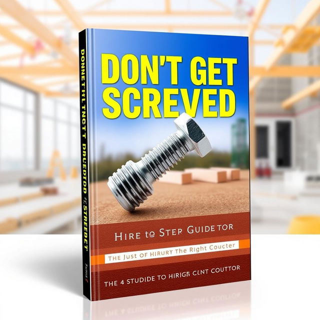 A bold eBook cover for "Don't Get Screwed: The 4 Step Guide to Hiring the Right Contractor