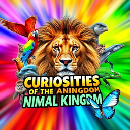 A vibrant and colorful YouTube thumbnail featuring a collage of diverse and curious animals