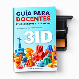 An engaging guide cover for teachers titled 'Guía para Docentes: Introducción a la Impresión 3D con PLA'