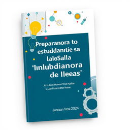 Cover design for a guide titled 'Preparando a los Estudiantes para la Sala 'Incubadora de Ideas''