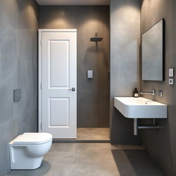 A small bathroom featuring a shower and a large sink