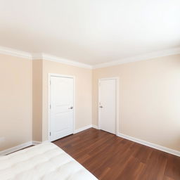 A bedroom featuring a white, matte, perfectly leveled ceiling