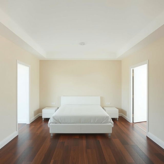 A bedroom featuring a white, matte, perfectly leveled ceiling