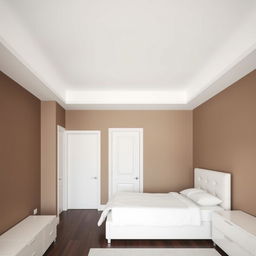 A bedroom featuring a white, matte, perfectly leveled ceiling