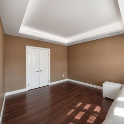 A bedroom featuring a white, matte, perfectly leveled ceiling