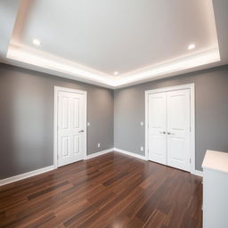 A bedroom featuring a white, matte, perfectly leveled ceiling