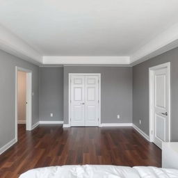 A bedroom featuring a white, matte, perfectly leveled ceiling