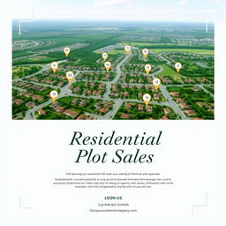 A professional and inviting design for a residential plot sales cover page