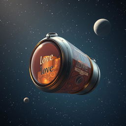 a futuristic and sentimental space capsule, designed to carry personal keepsakes or memories into space