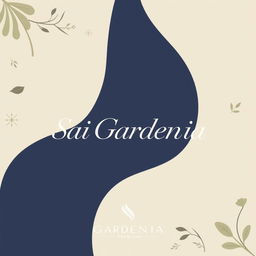 An elegant and creative real estate advertisement for Sai Gardenia, featuring a beautiful residential plot against a simple background with natural shapes and a unique dual color scheme