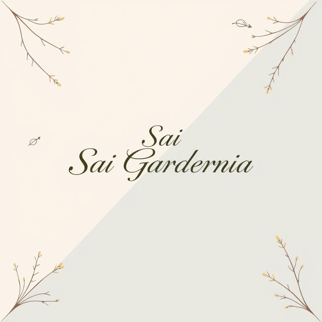 A sophisticated real estate advertisement for Sai Gardenia, featuring a beautiful residential plot against a simple background with natural shapes and a unique dual color scheme