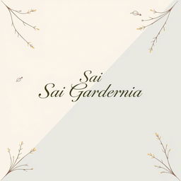 A sophisticated real estate advertisement for Sai Gardenia, featuring a beautiful residential plot against a simple background with natural shapes and a unique dual color scheme