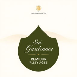 An elegant real estate advertisement for Sai Gardenia residential plot sales, featuring a simple background with a natural shape, avoiding any leaf designs