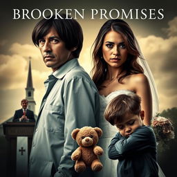 Movie poster titled 'Broken Promises' featuring a Latino couple in their 30s