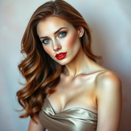 A beautiful and elegant Russian woman posing gracefully in an artful and tasteful manner