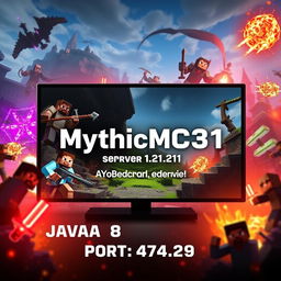 A captivating and dynamic YouTube video trailer for MythicMC31 Minecraft server 1