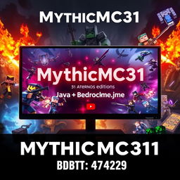 A captivating and dynamic YouTube video trailer for MythicMC31 Minecraft server 1