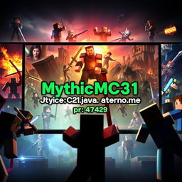 A captivating and dynamic YouTube video trailer for MythicMC31 Minecraft server 1