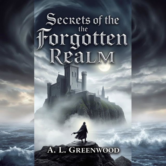 A captivating and intriguing book cover displaying a mysterious, ancient castle shrouded in mist