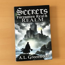 A captivating and intriguing book cover displaying a mysterious, ancient castle shrouded in mist