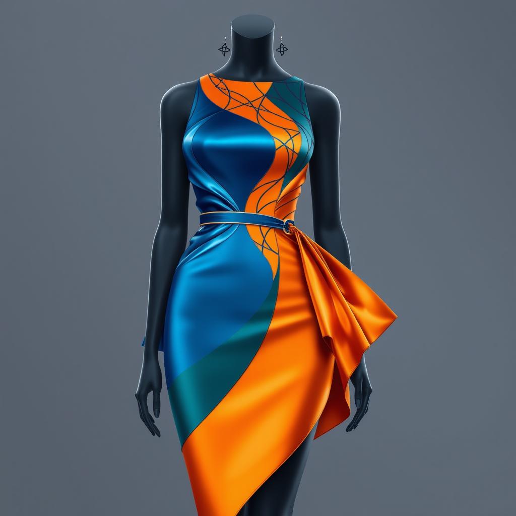 A fashion design concept that visually embodies the mathematical function of composition