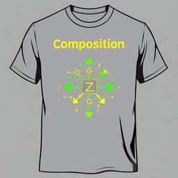 A stylish and modern class t-shirt design that creatively represents the mathematical concept of function composition