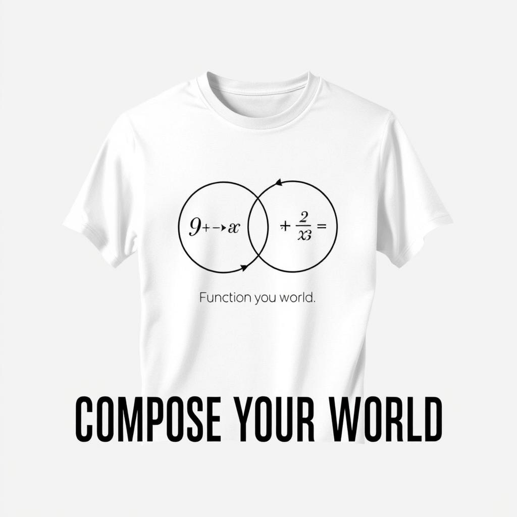 A simple and elegant clothing design centered around the concept of function composition in mathematics