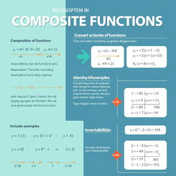 A beautifully styled infographic illustrating the concept of composite functions in mathematics