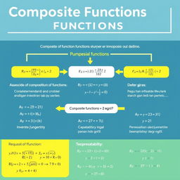 A beautifully styled infographic illustrating the concept of composite functions in mathematics