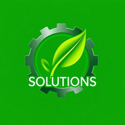 A logo design for Eco Tech Solutions, creatively integrating a leaf and a gear