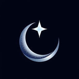 A logo design that features a crescent moon intertwined with a star, evoking a sense of imagination and creativity