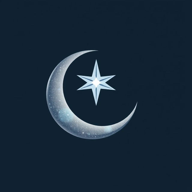 A logo design that features a crescent moon intertwined with a star, evoking a sense of imagination and creativity