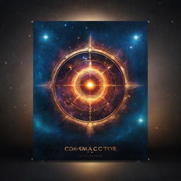 Design a banner featuring a beautiful centered 'COSMOFACTOR' inscription, with a realistic cosmic, enigmatic, and mystical theme.